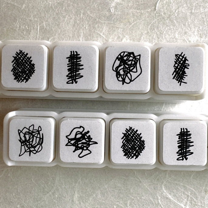 TAOthings Studio - Scribble Plan Collection - Void pre-inked push stamp set