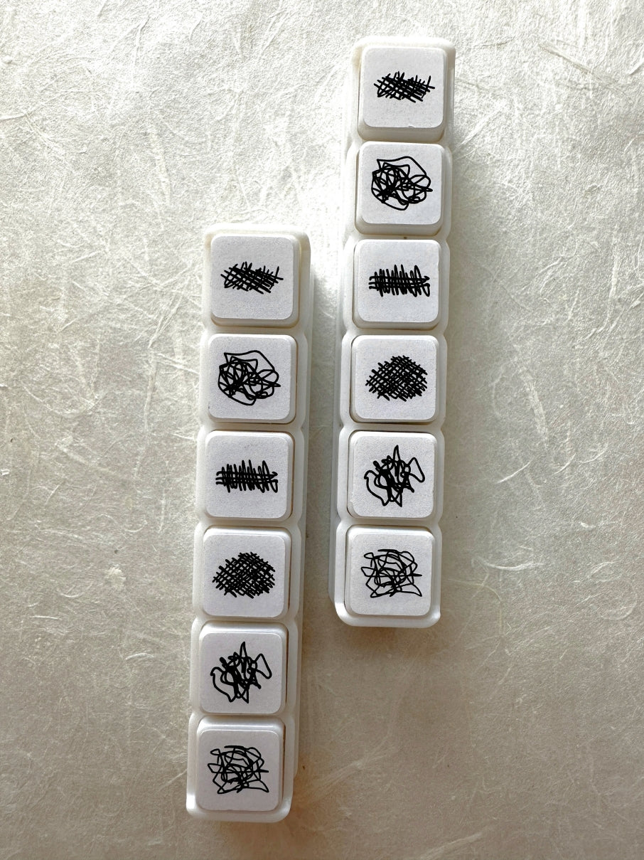 TAOthings Studio - Scribble Plan Collection - Void pre-inked push stamp set