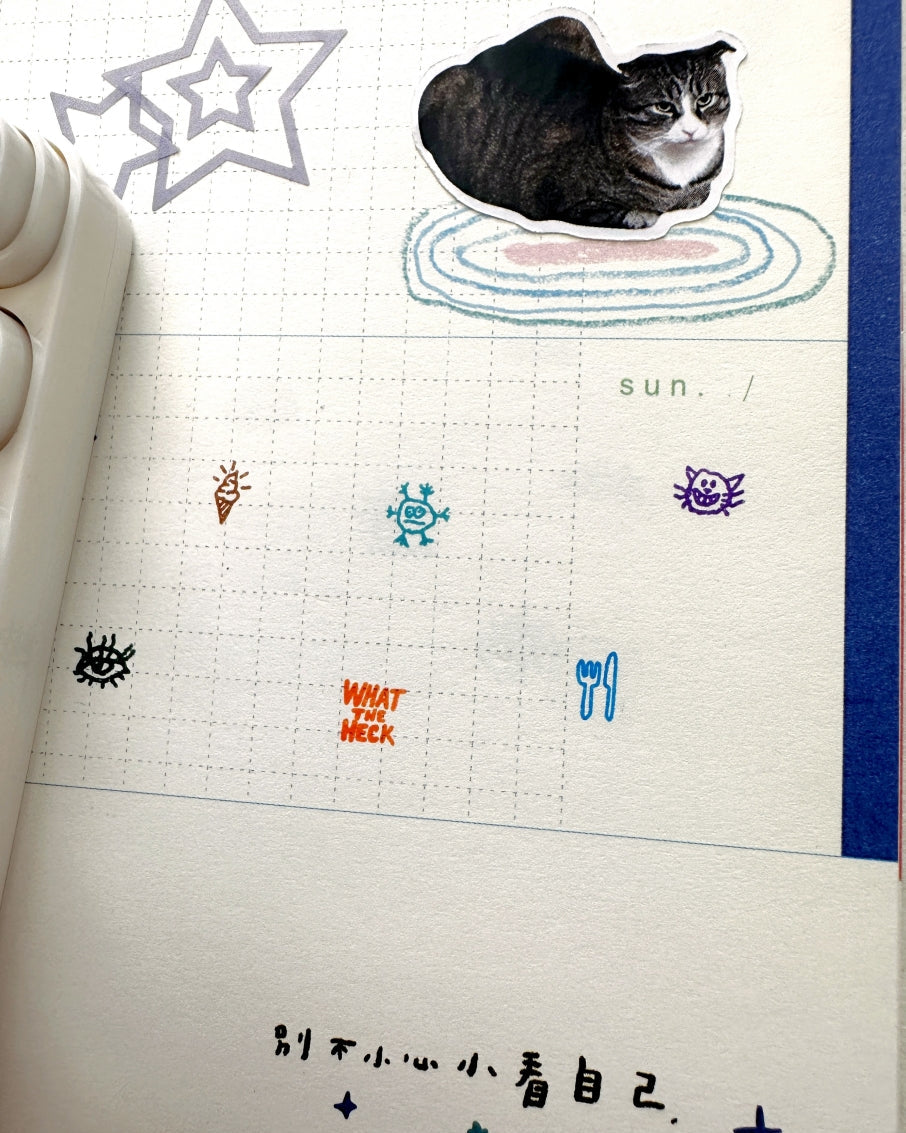 TAOthings Studio - Scribble Plan Collection - Odds 'n Ends pre-inked push stamp set