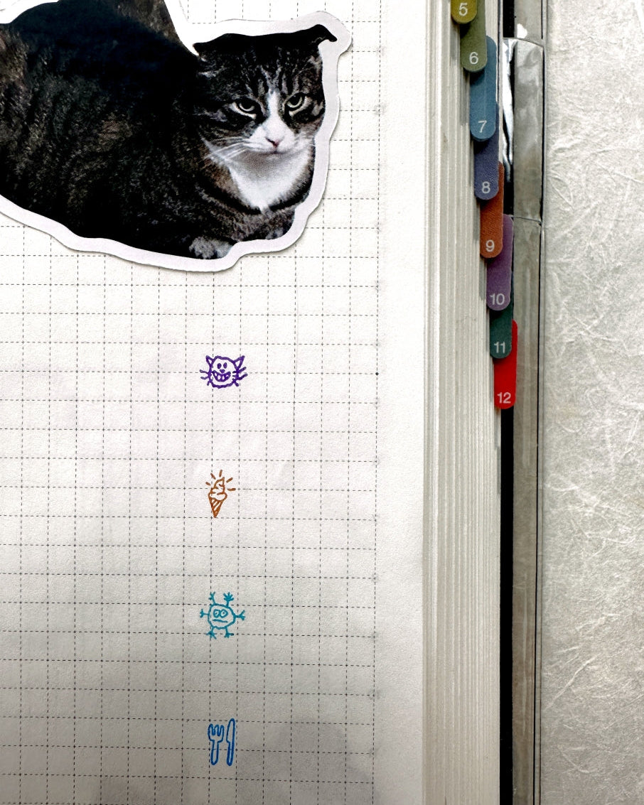 TAOthings Studio - Scribble Plan Collection - Odds 'n Ends pre-inked push stamp set