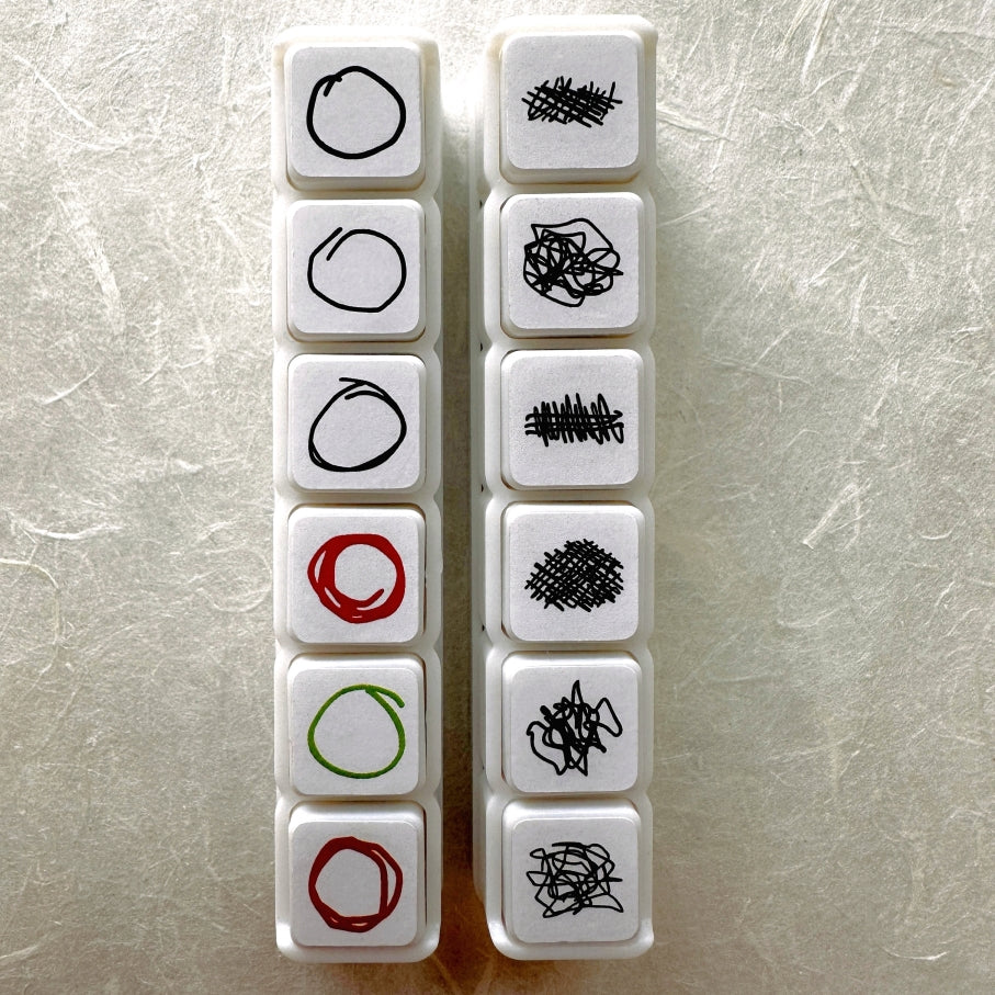TAOthings Studio - Scribble Plan Collection - Encircle pre-inked push stamp set