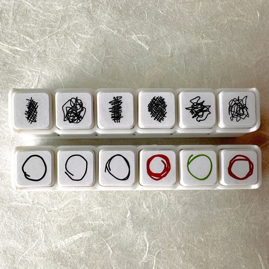 TAOthings Studio - Scribble Plan Collection - Void pre-inked push stamp set