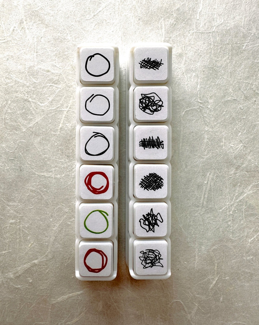 TAOthings Studio - Scribble Plan Collection - Encircle pre-inked push stamp set