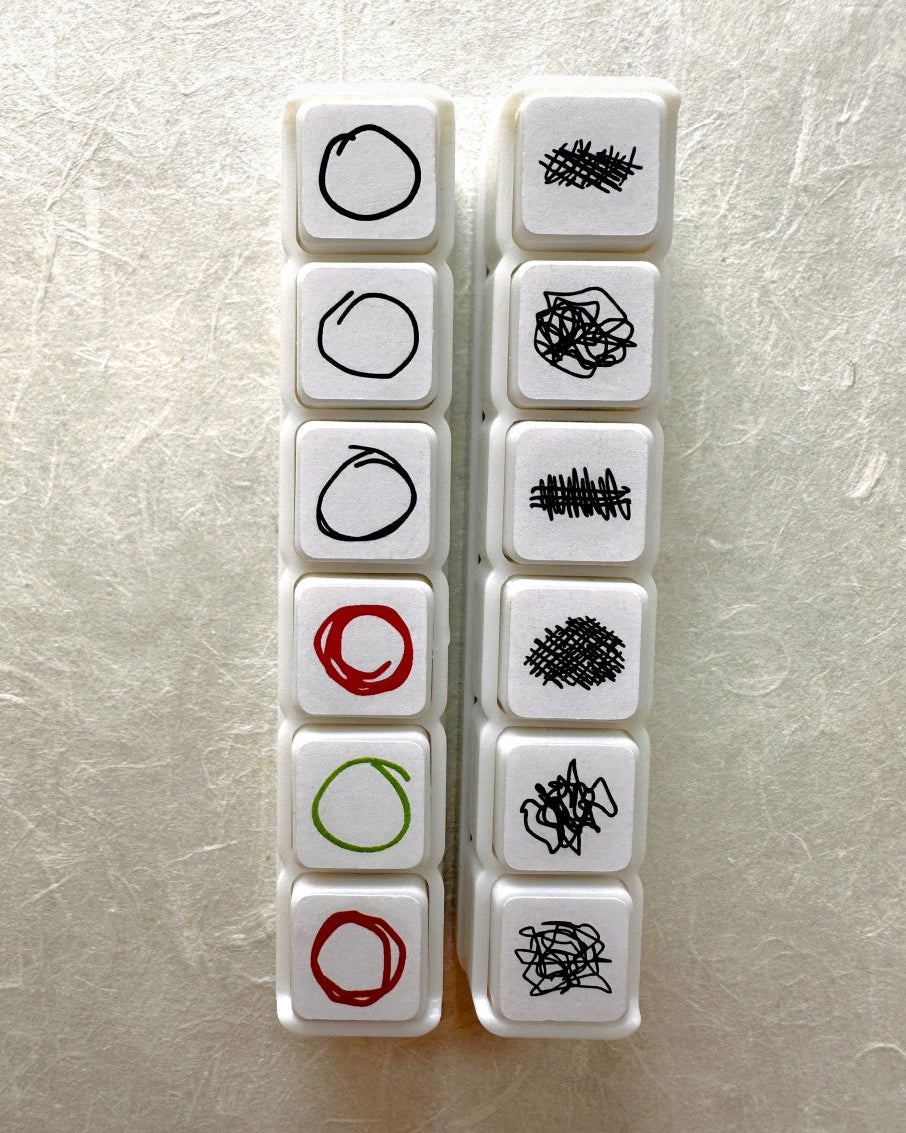 TAOthings Studio - Scribble Plan Collection - Void pre-inked push stamp set