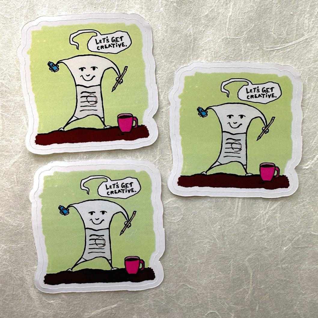 Mr. Paper - 5 cm die-cut stickers (pack of 3) by TAOthings Studio