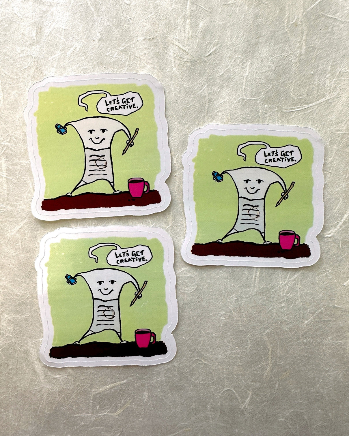 Mr. Paper - 5 cm die-cut stickers (pack of 3) by TAOthings Studio
