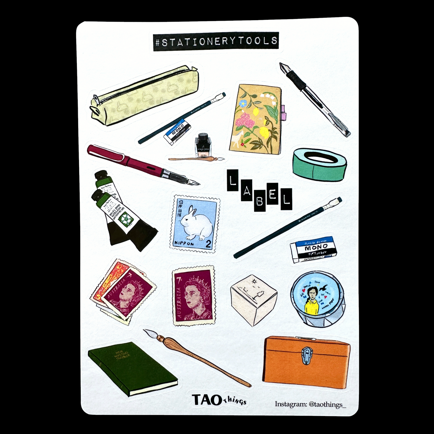 Stationery Tools - sticker sheets by TAOthings Studio