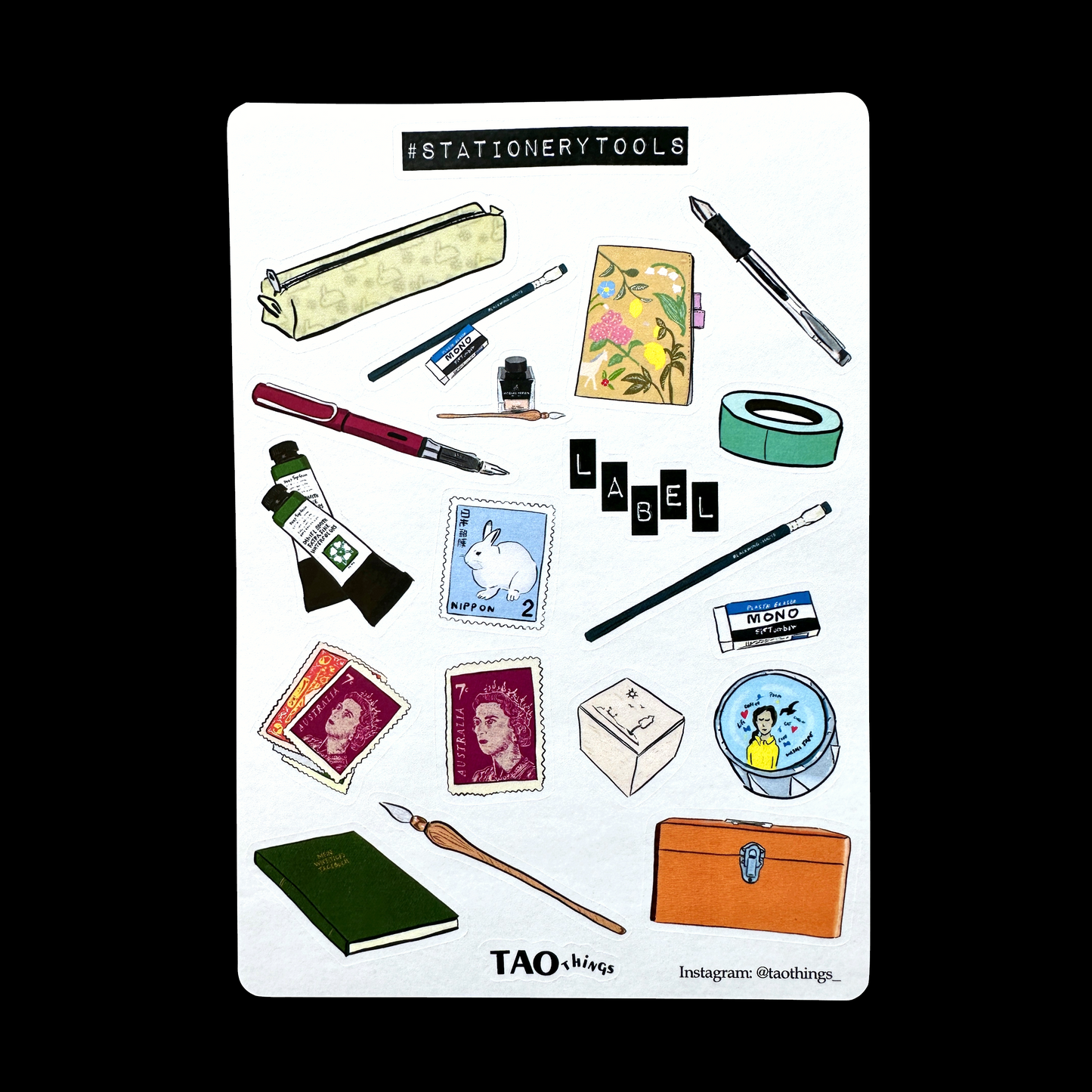 Stationery Tools - sticker sheets by TAOthings Studio