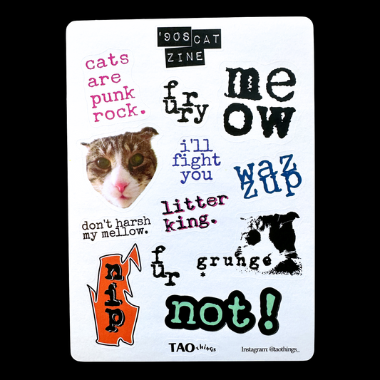 Cat '90s Zine - sticker sheet by TAOthings Studio