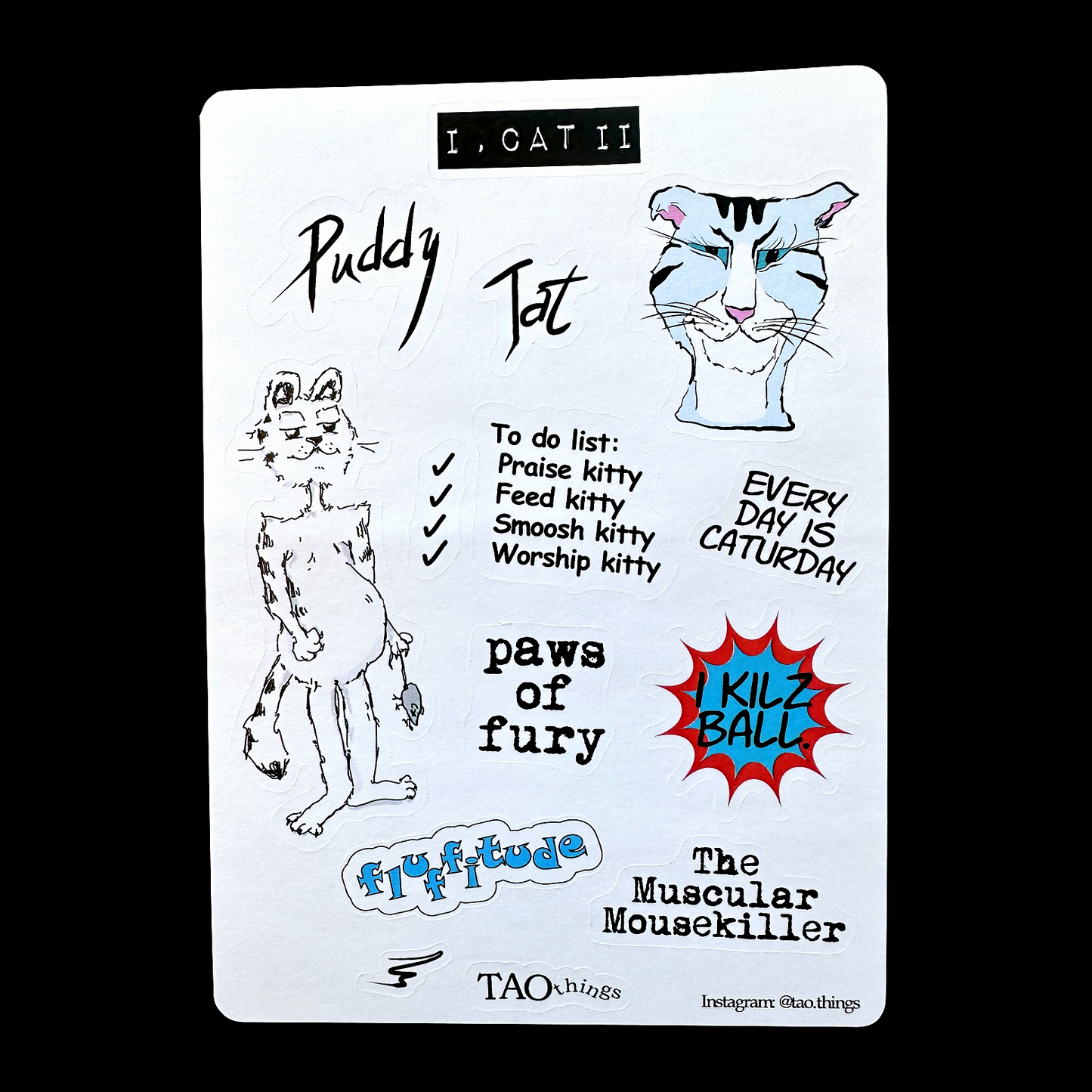 I, Cat - sticker series by TAOthings Studio