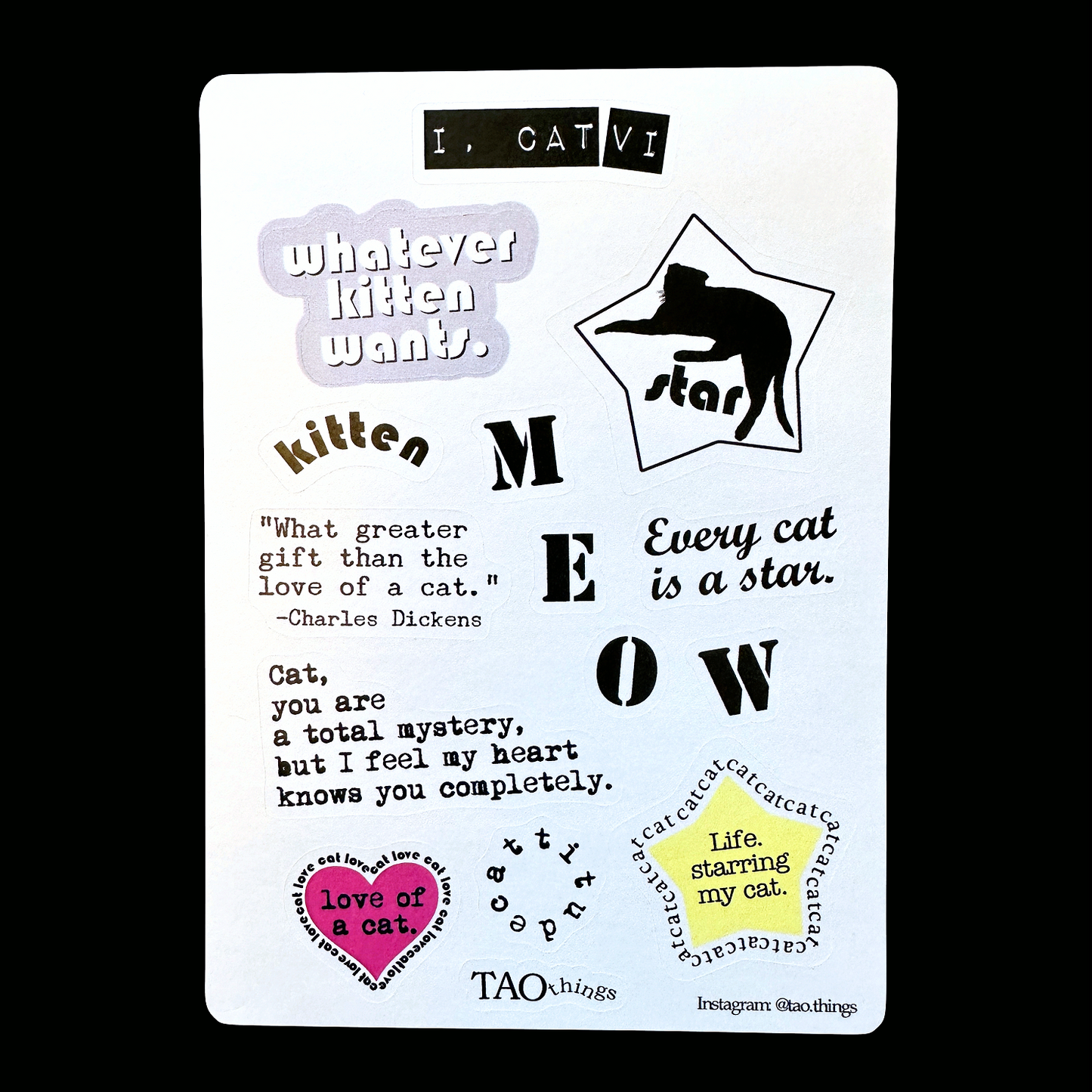 I, Cat - sticker series by TAOthings Studio