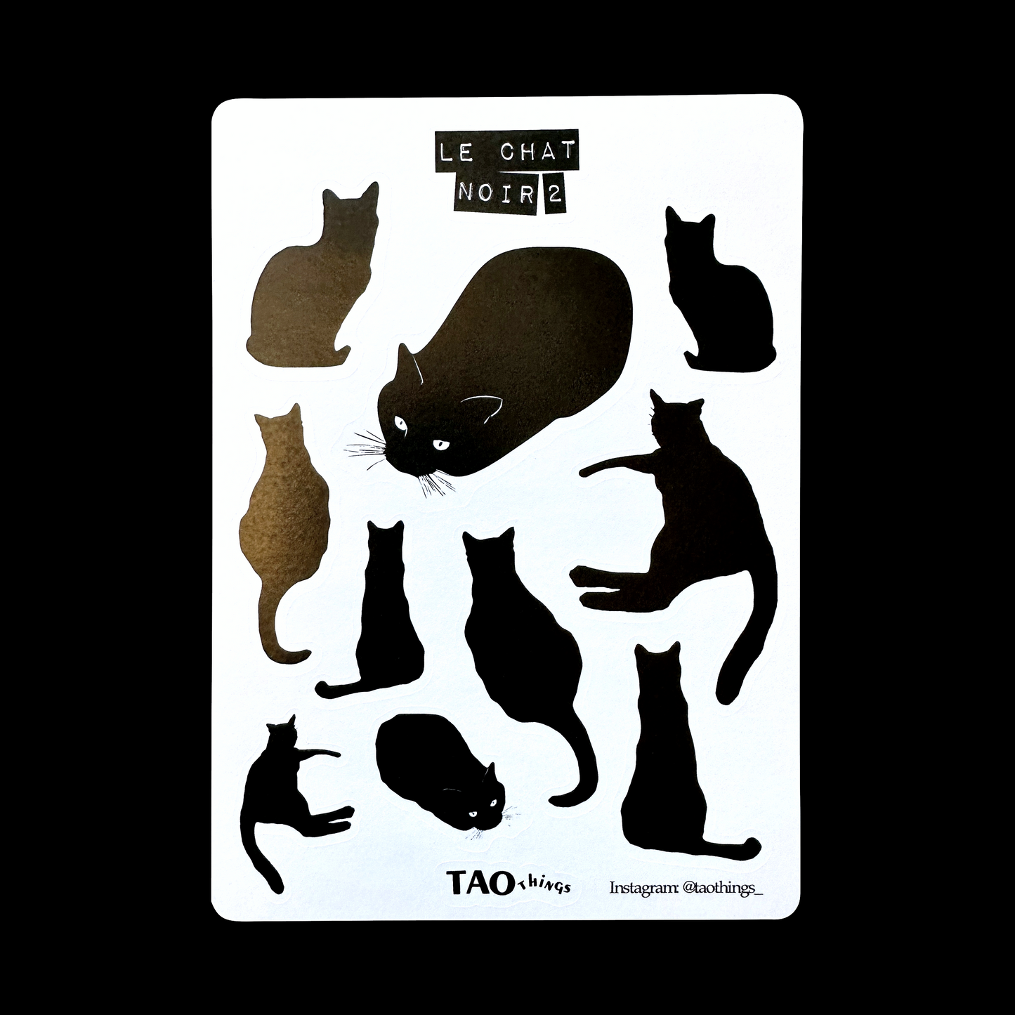 Black Cat - sticker series by TAOthings Studio
