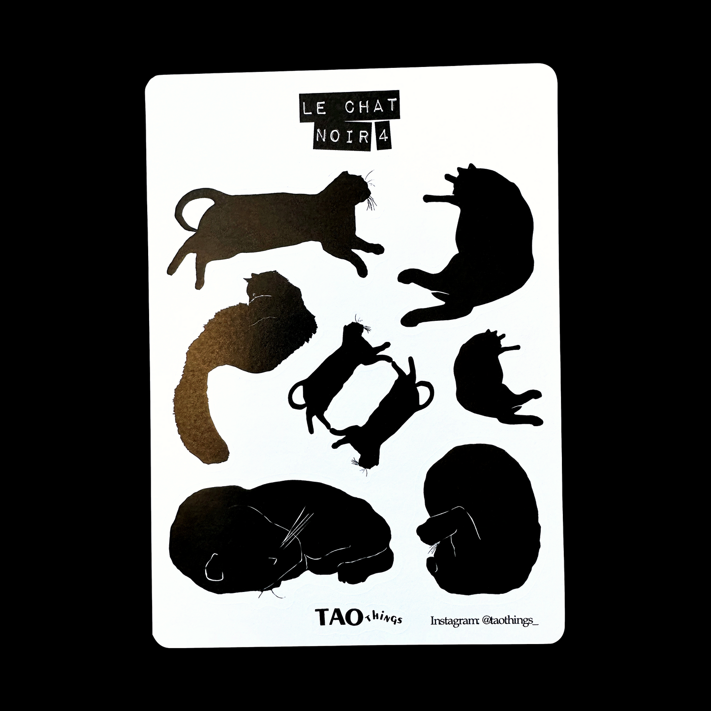 Black Cat - sticker series by TAOthings Studio