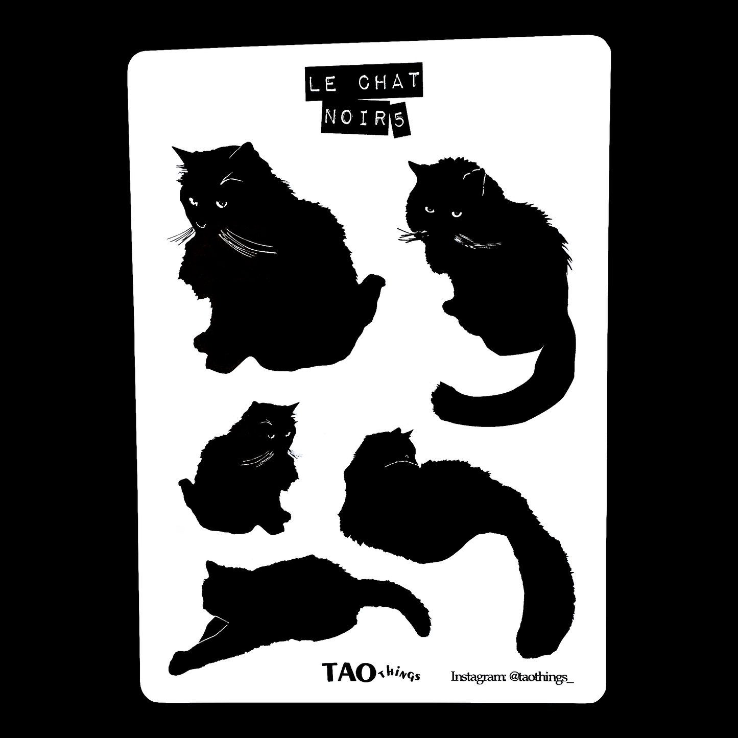 Black Cat - sticker series by TAOthings Studio