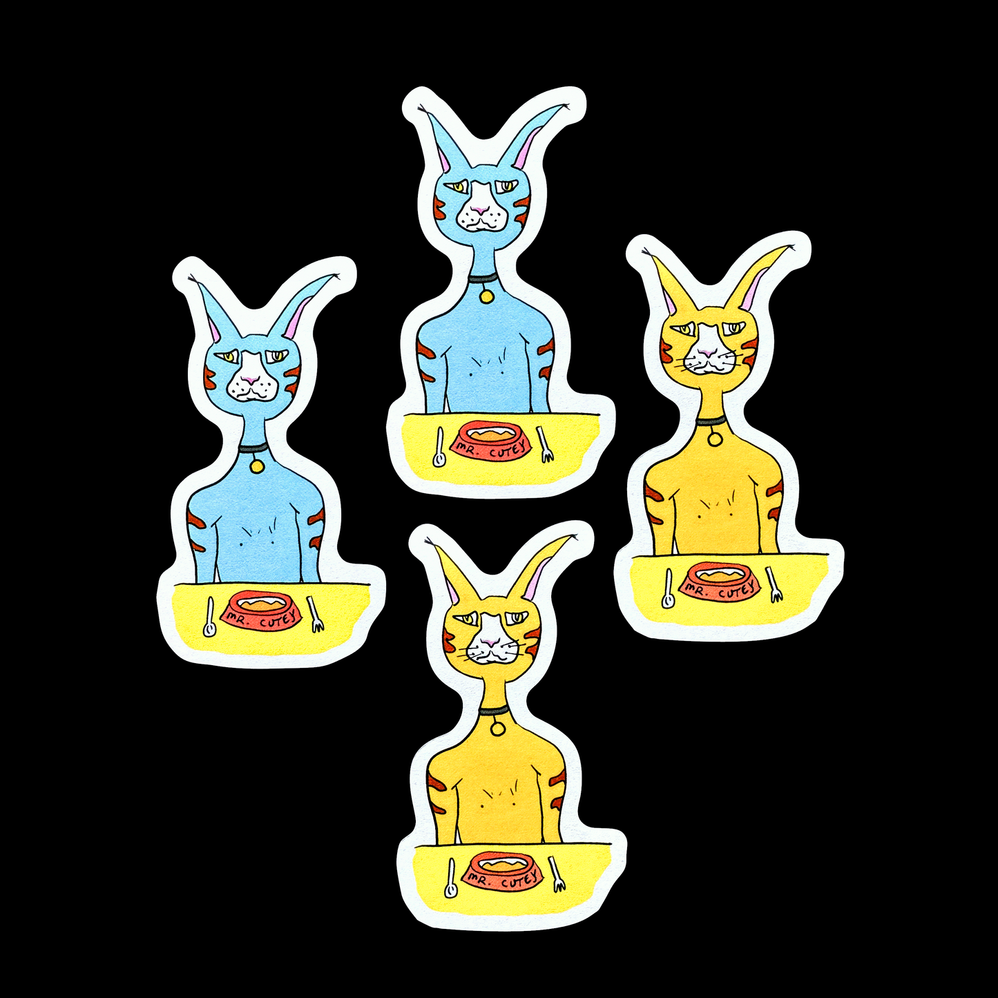 Feeding Mr. Cutey - sticker pack by TAOthings Comics