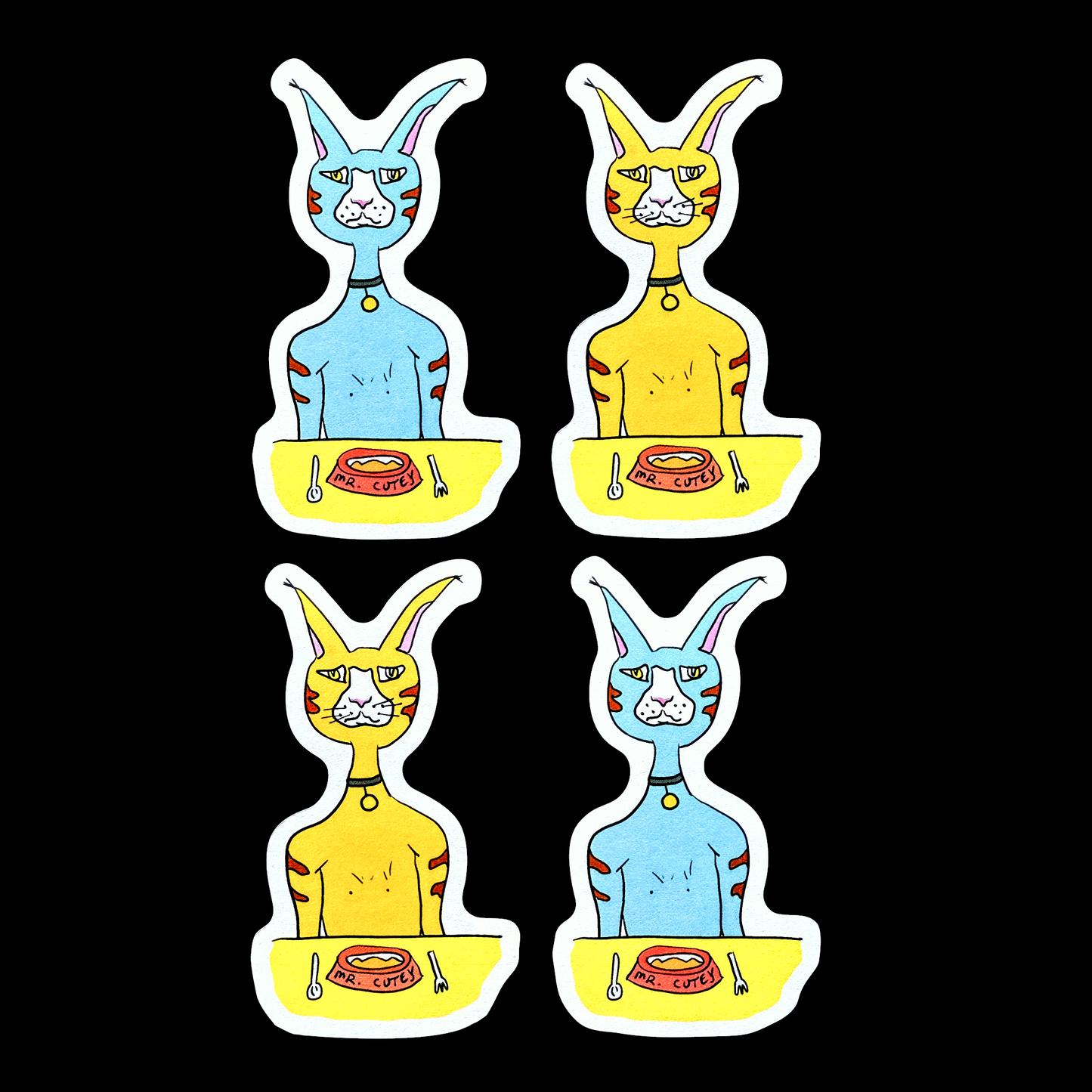 Feeding Mr. Cutey - sticker pack by TAOthings Comics