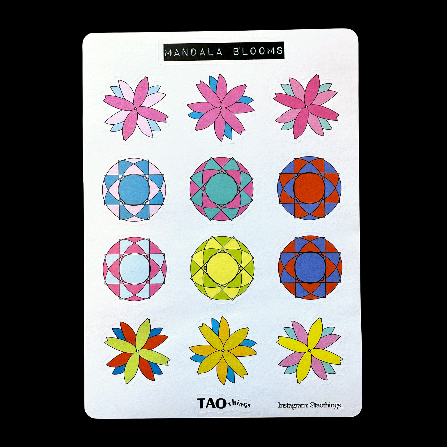 Mandala Blooms / Lil' Blossoms - sticker sheets by TAOthings Studio