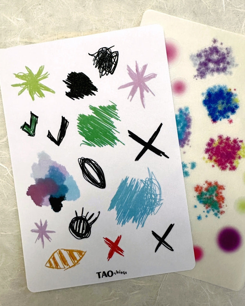 Scribble Marks - washi sticker sheet by TAOthings Studio
