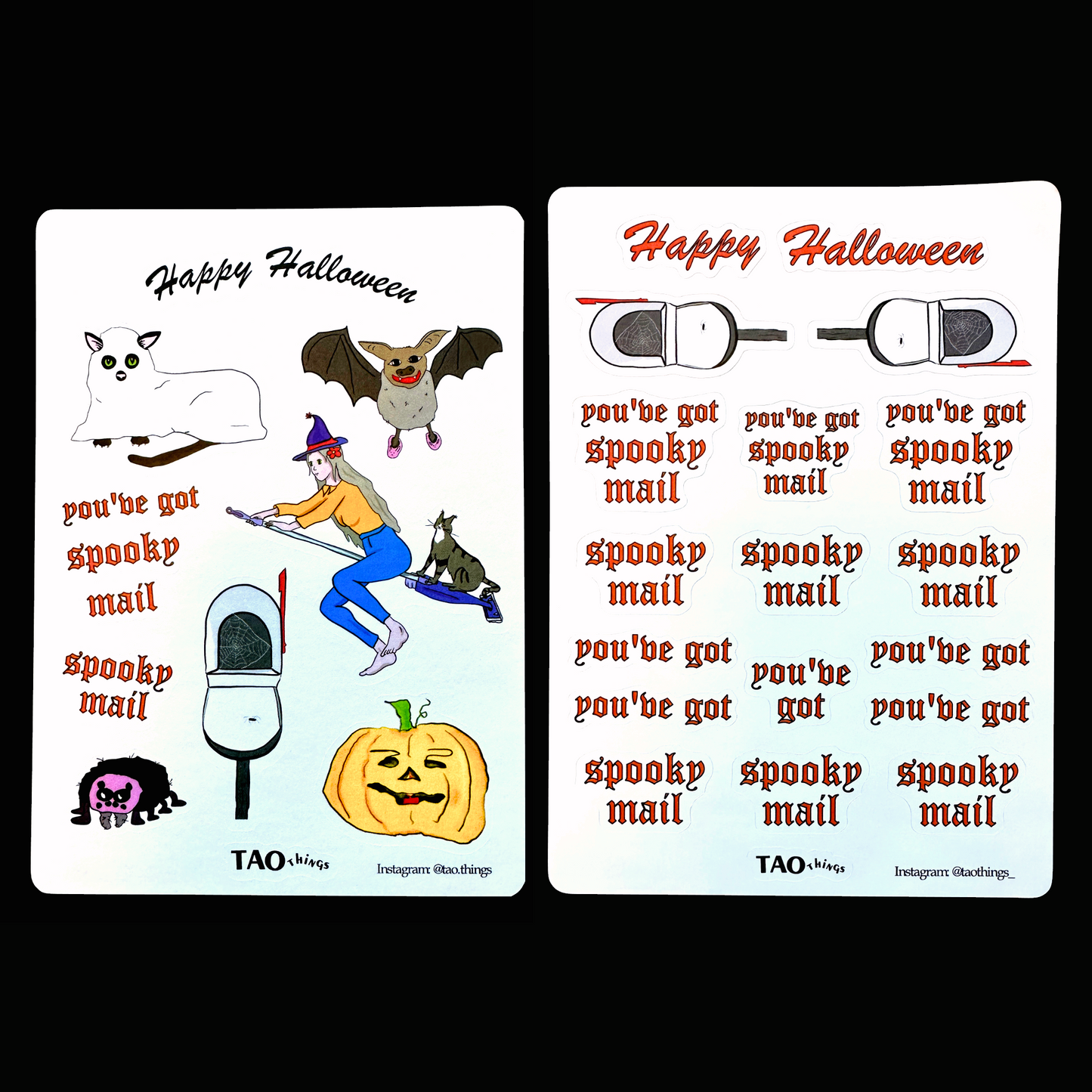 Halloween Spooky Mail - sticker sheets by TAOthings Studio