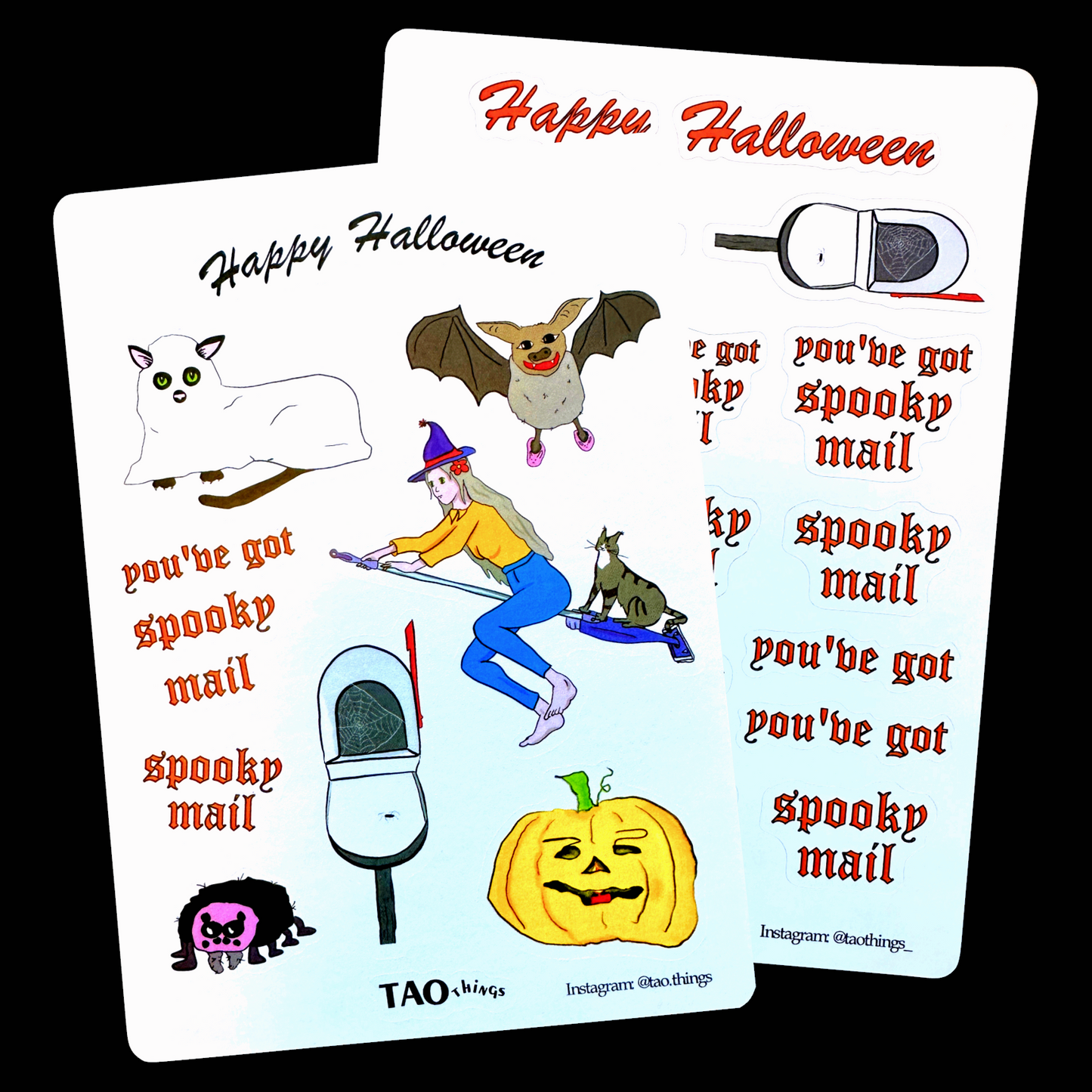 Halloween Spooky Mail - sticker sheets by TAOthings Studio
