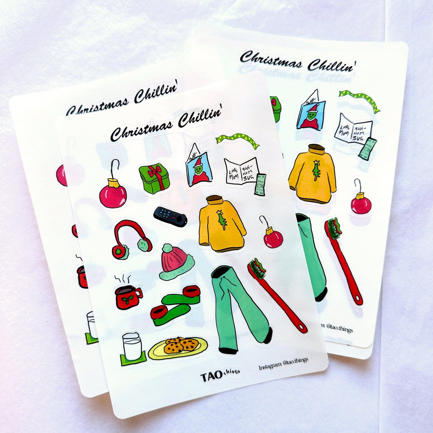 Christmas Chillin' - sticker sheet by TAOthings Comics