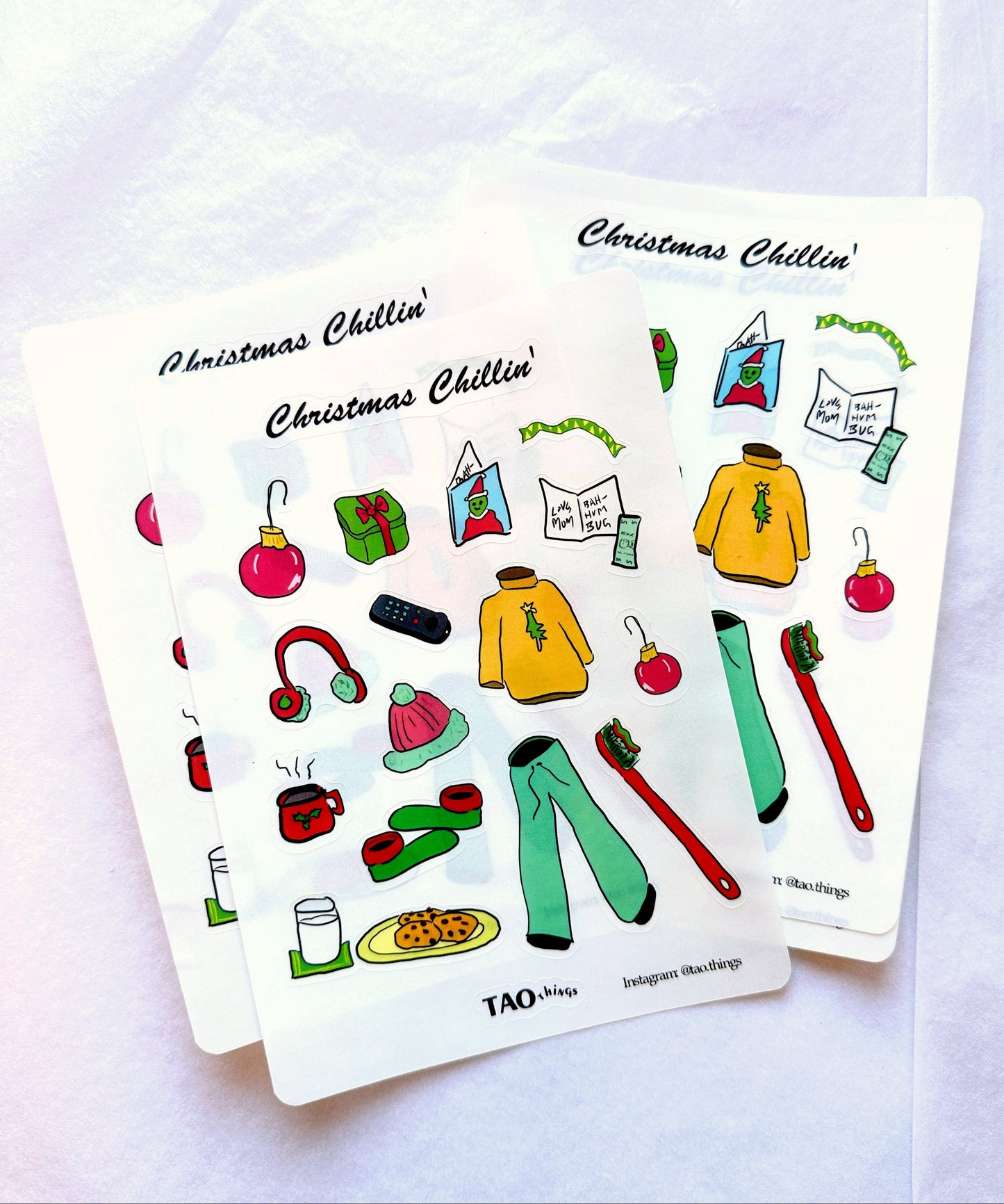 Christmas Chillin' - sticker sheet by TAOthings Comics