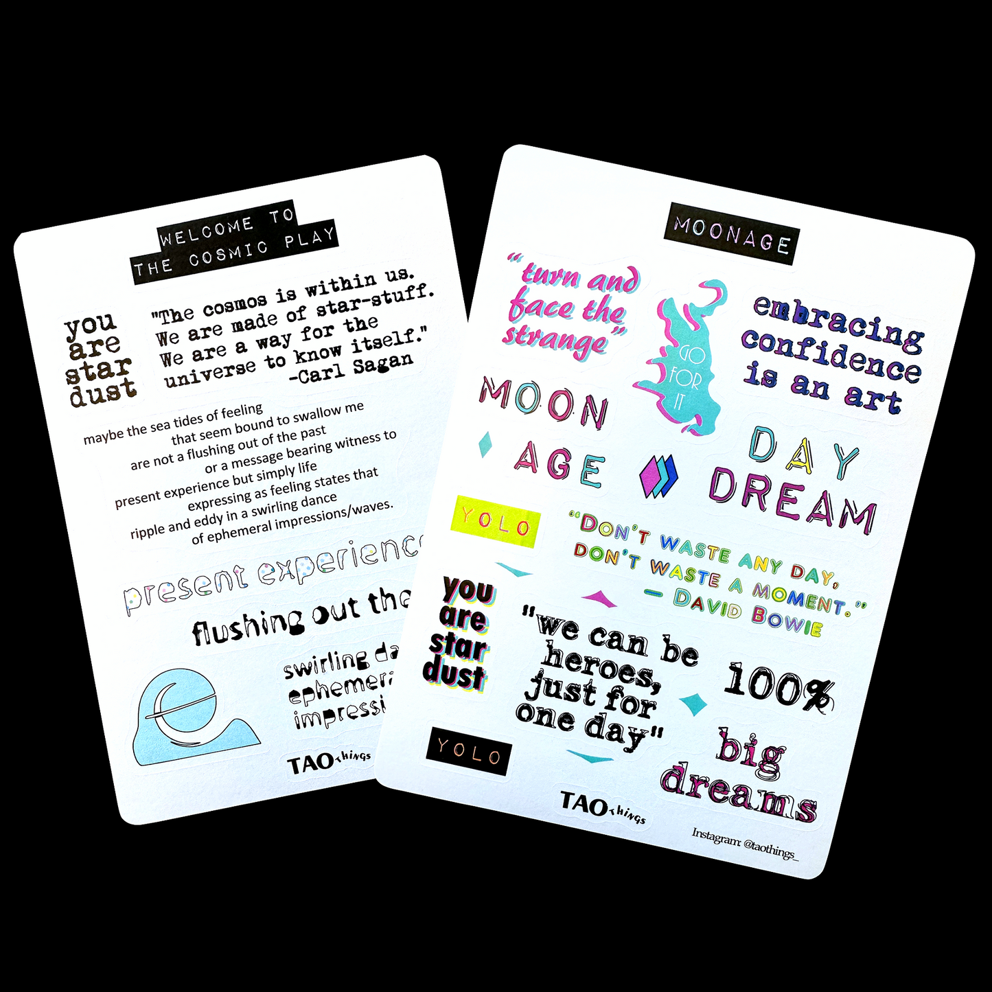 Cosmic Play / Moonage - sticker sheets by TAOthings Studio