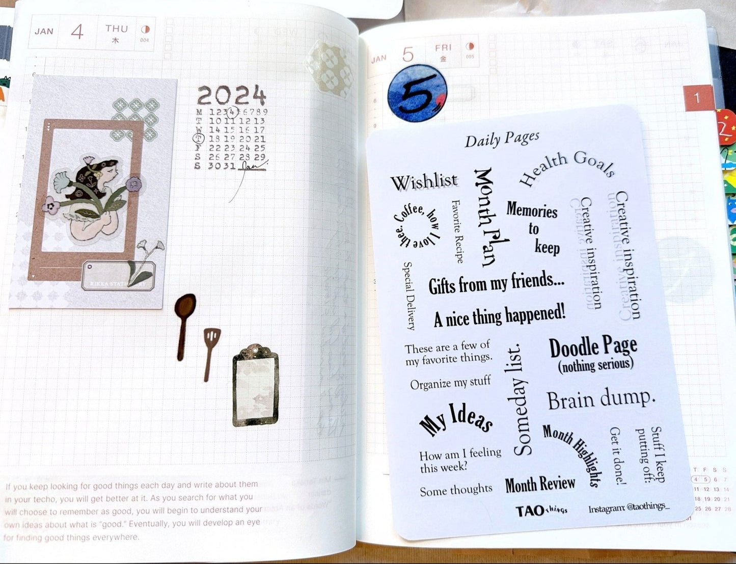 Daily Pages - sticker sheet by TAOthings Studio