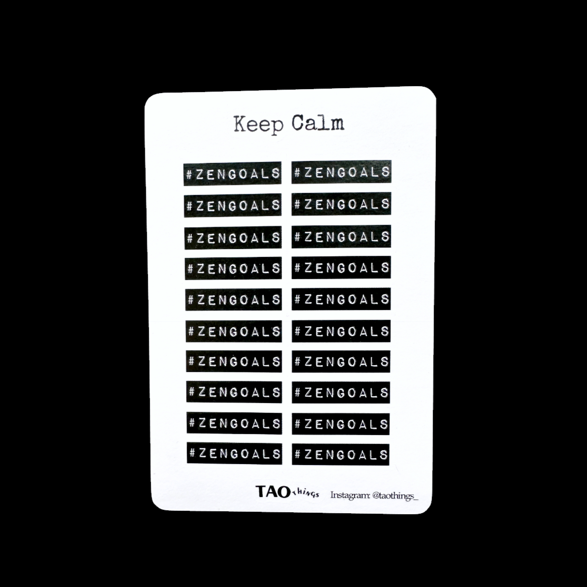Keep Calm (Zen Goals) - mini sticker sheets by TAOthings Studio