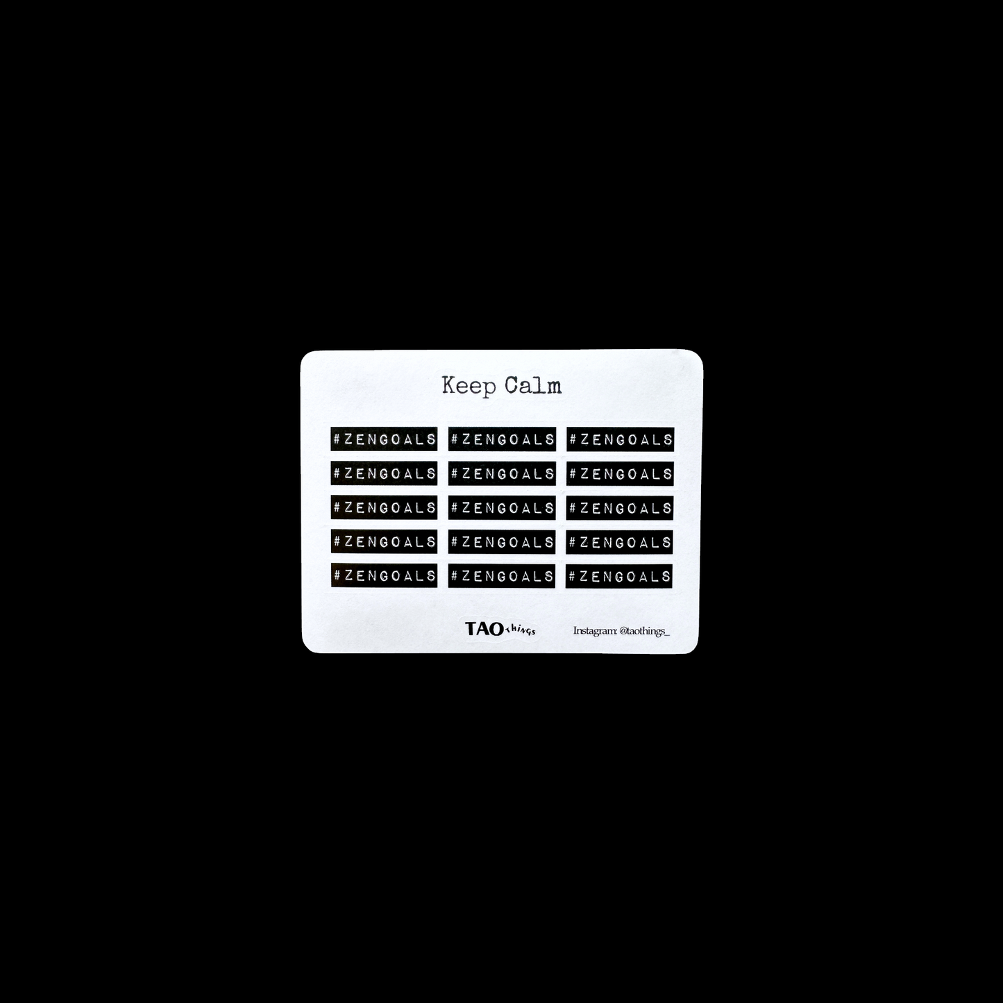 Keep Calm (Zen Goals) - mini sticker sheets by TAOthings Studio
