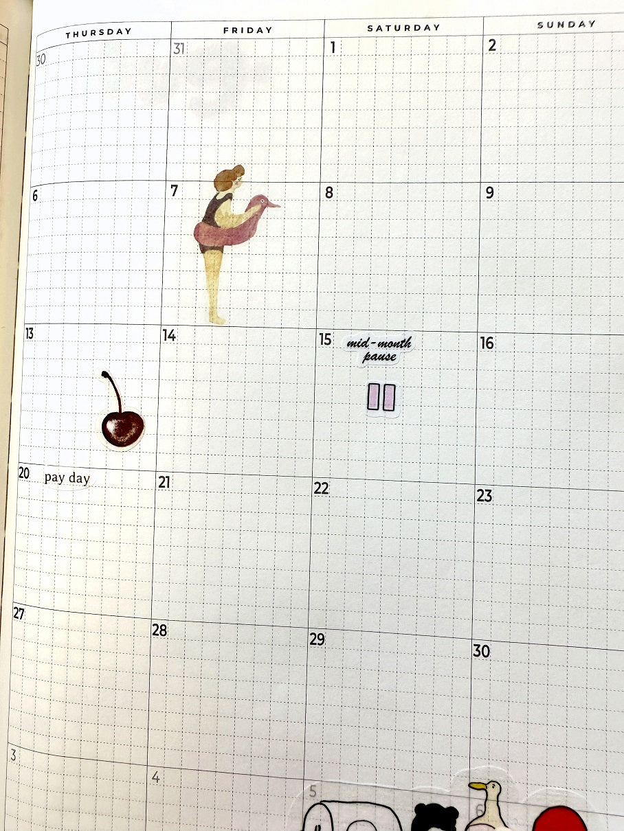 Mid-Month Pause/Paws - mini planner sticker sheets by TAOthings Studio