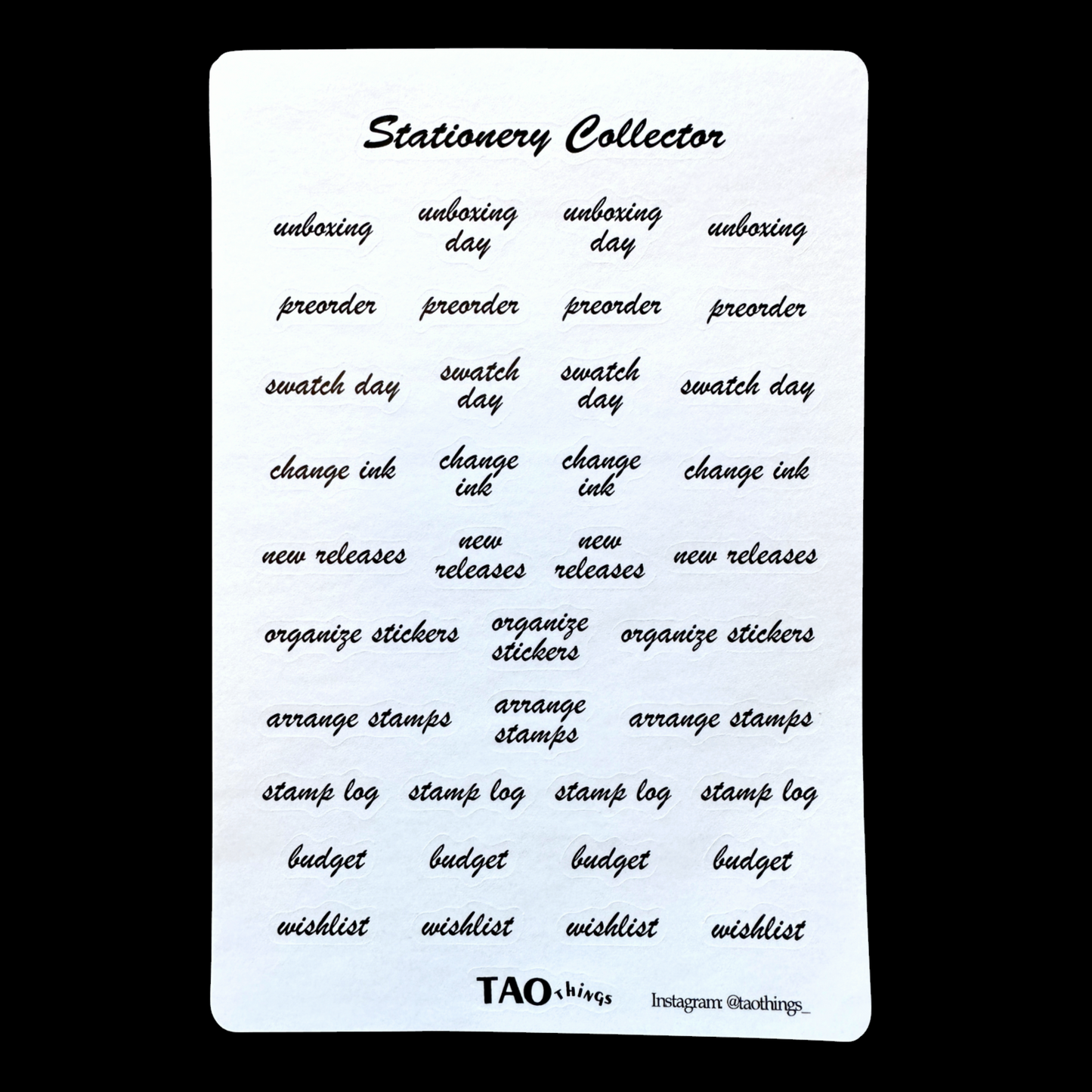 Stationery Collector - sticker sheet by TAOthings Studio