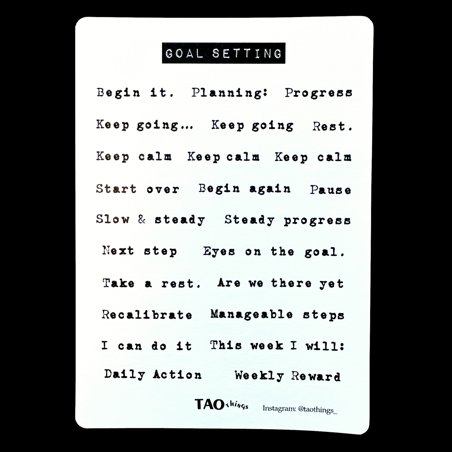 Goal Setting - sticker sheet by TAOthings Studio