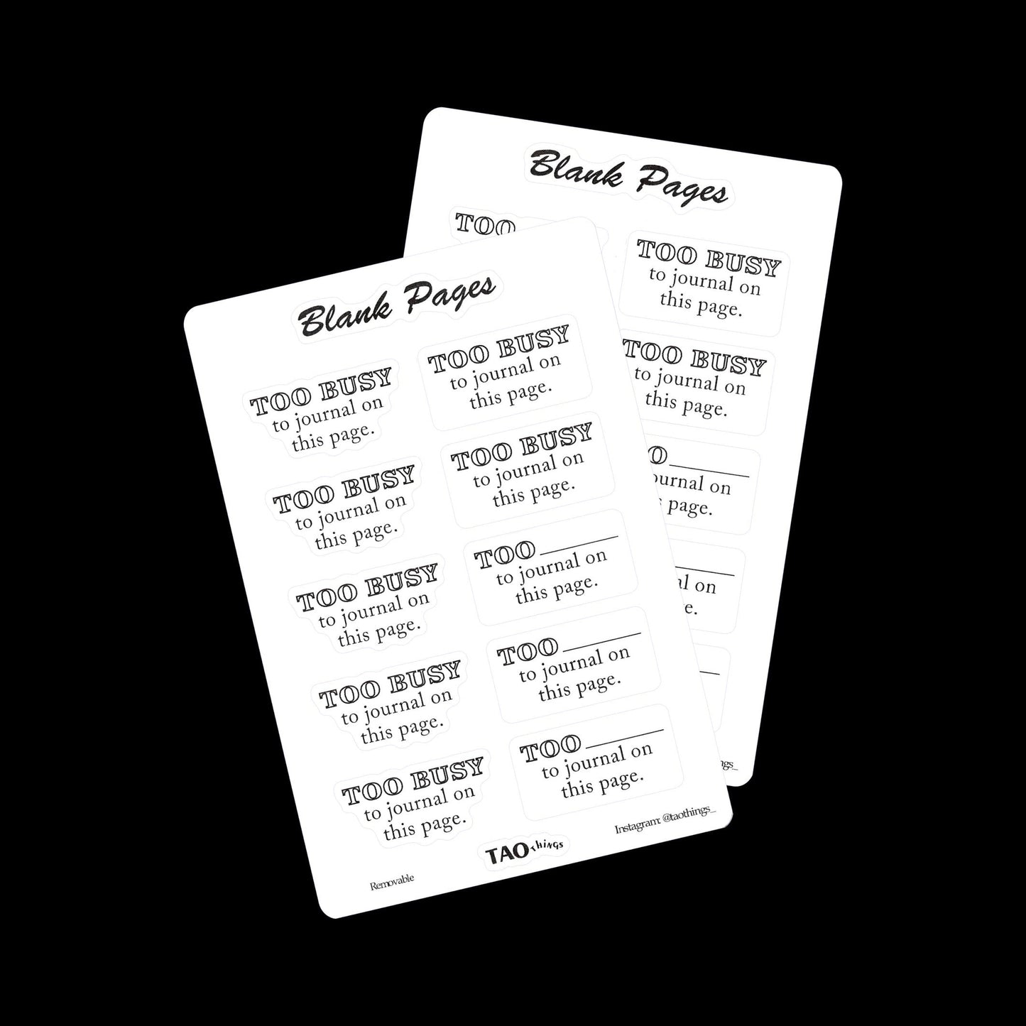 Blank Pages - sticker sheet by TAOthings Studio