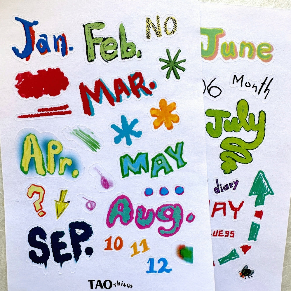 Messy Months - sticker sheets by TAOthings Studio