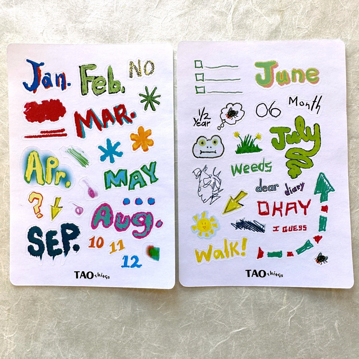 Messy Months - sticker sheets by TAOthings Studio