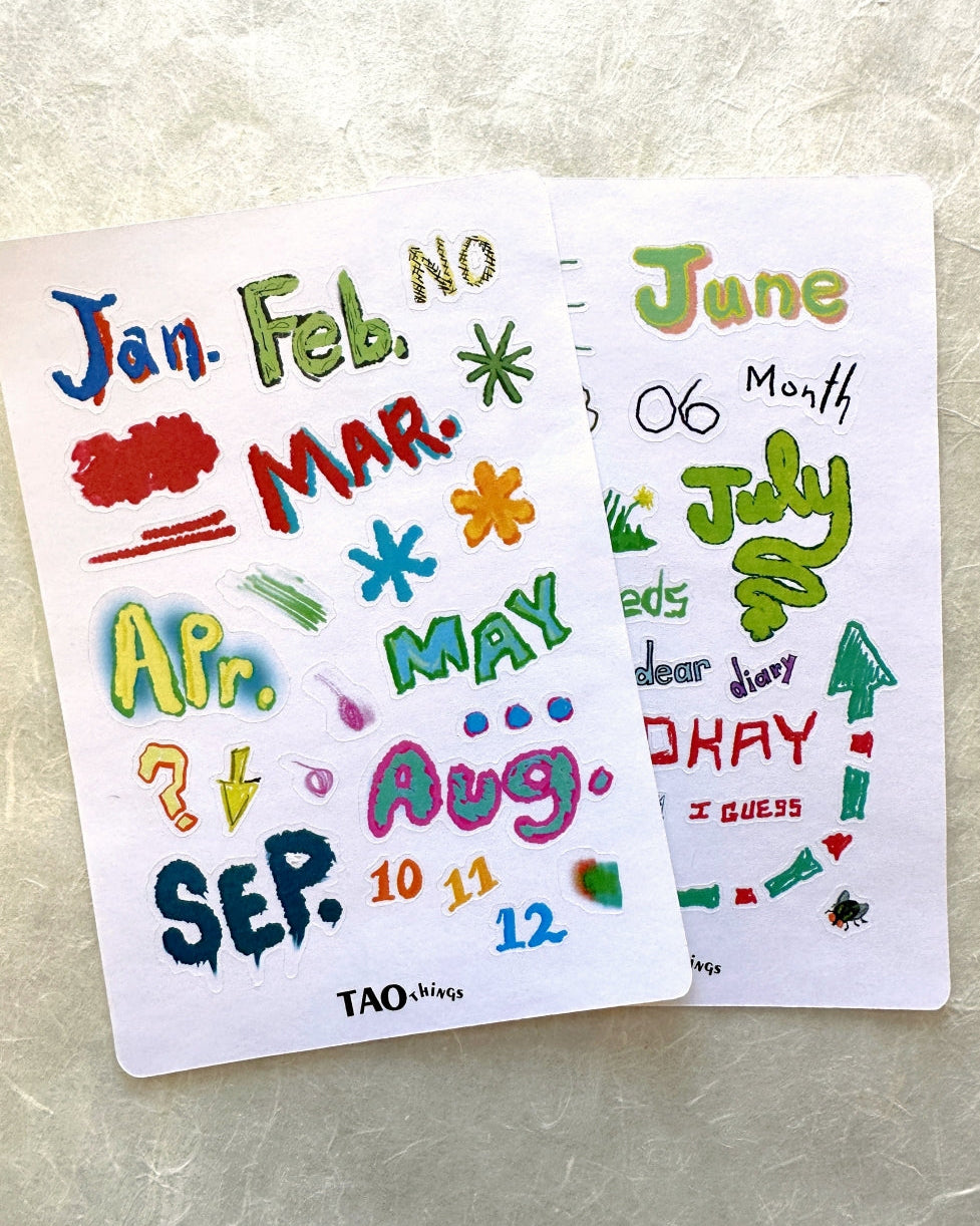 Messy Months - sticker sheets by TAOthings Studio