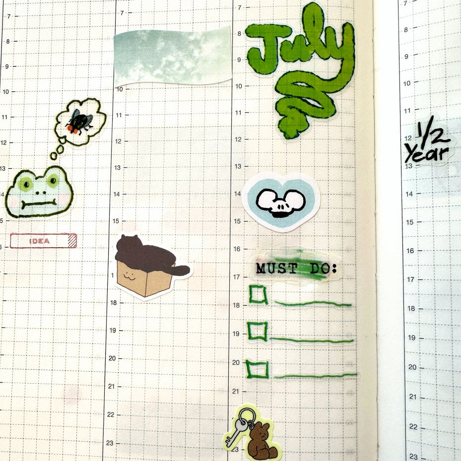 Flies - hand-drawn sticker set (2 pieces) by TAOthings Studio