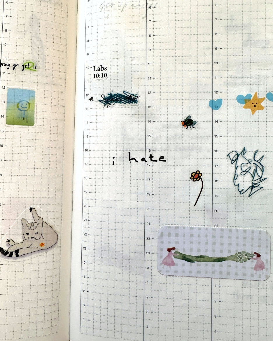 Zhihua - Glitch Cat washi tape SAMPLES
