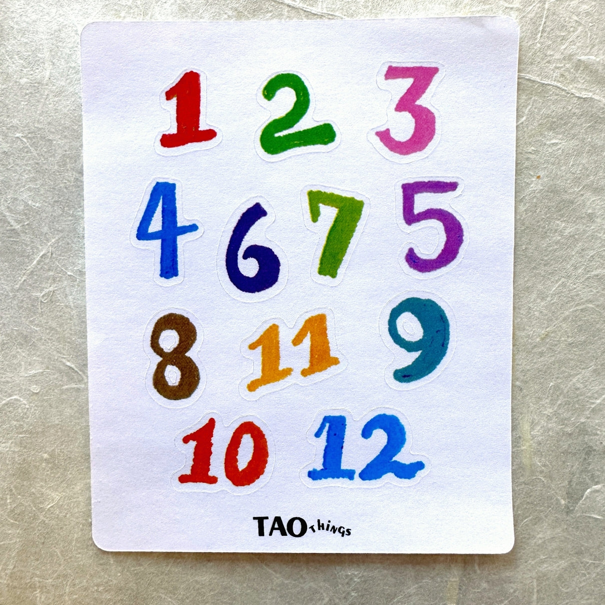 Crayon Numbers - sticker sheets (set of three) by TAOthings Studio