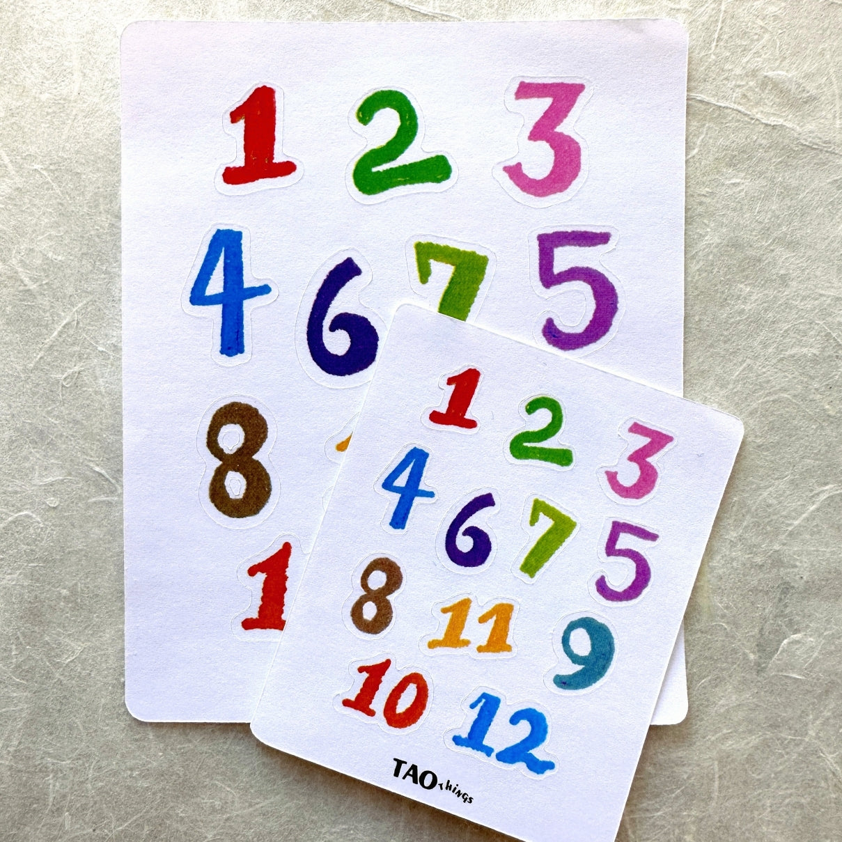 Crayon Numbers - sticker sheets (set of three) by TAOthings Studio