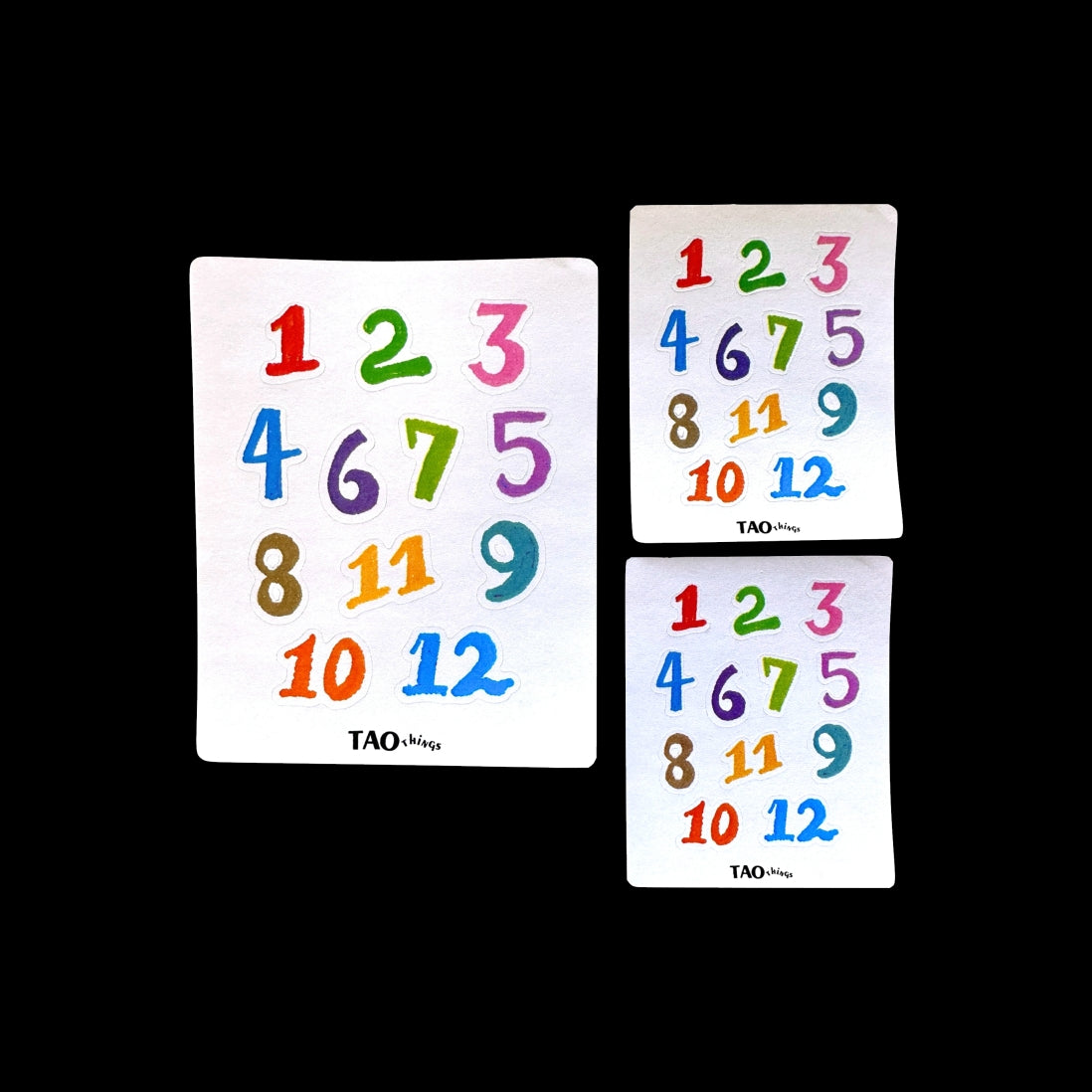 Crayon Numbers - sticker sheets (set of three) by TAOthings Studio