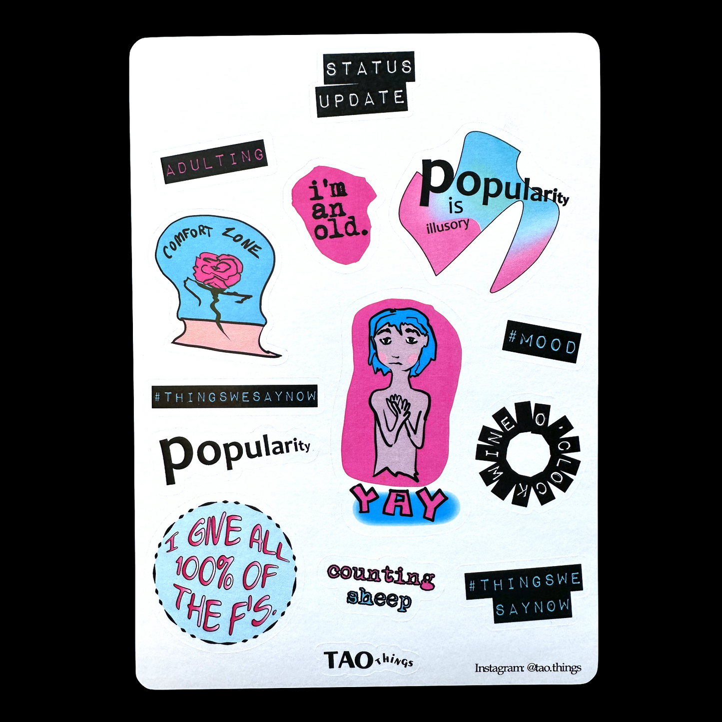 Status Update - sticker sheet by TAOthings Studio