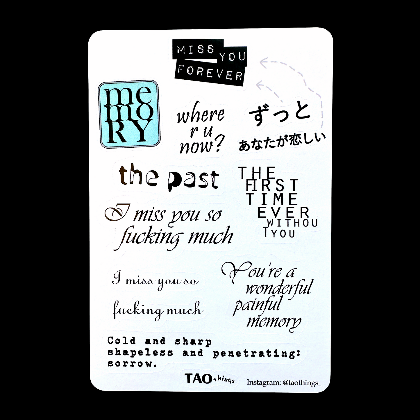Miss You Forever - sticker sheet by TAOthings Studio