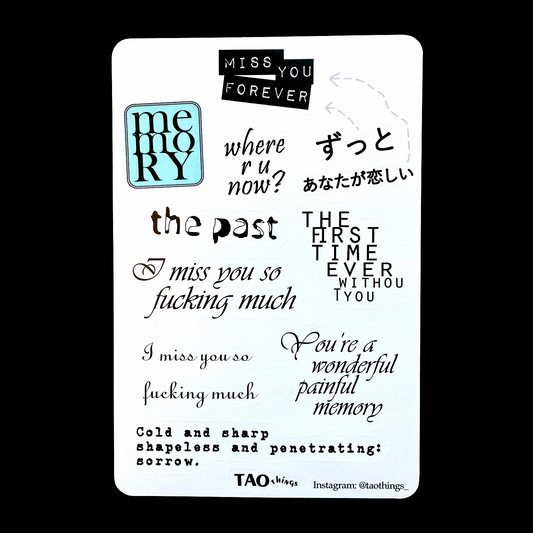 Miss You Forever - sticker sheet by TAOthings Studio