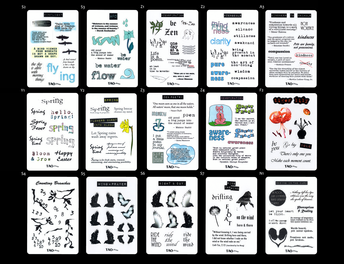 MINI-SIZE - sticker sheets by TAOthings Studio