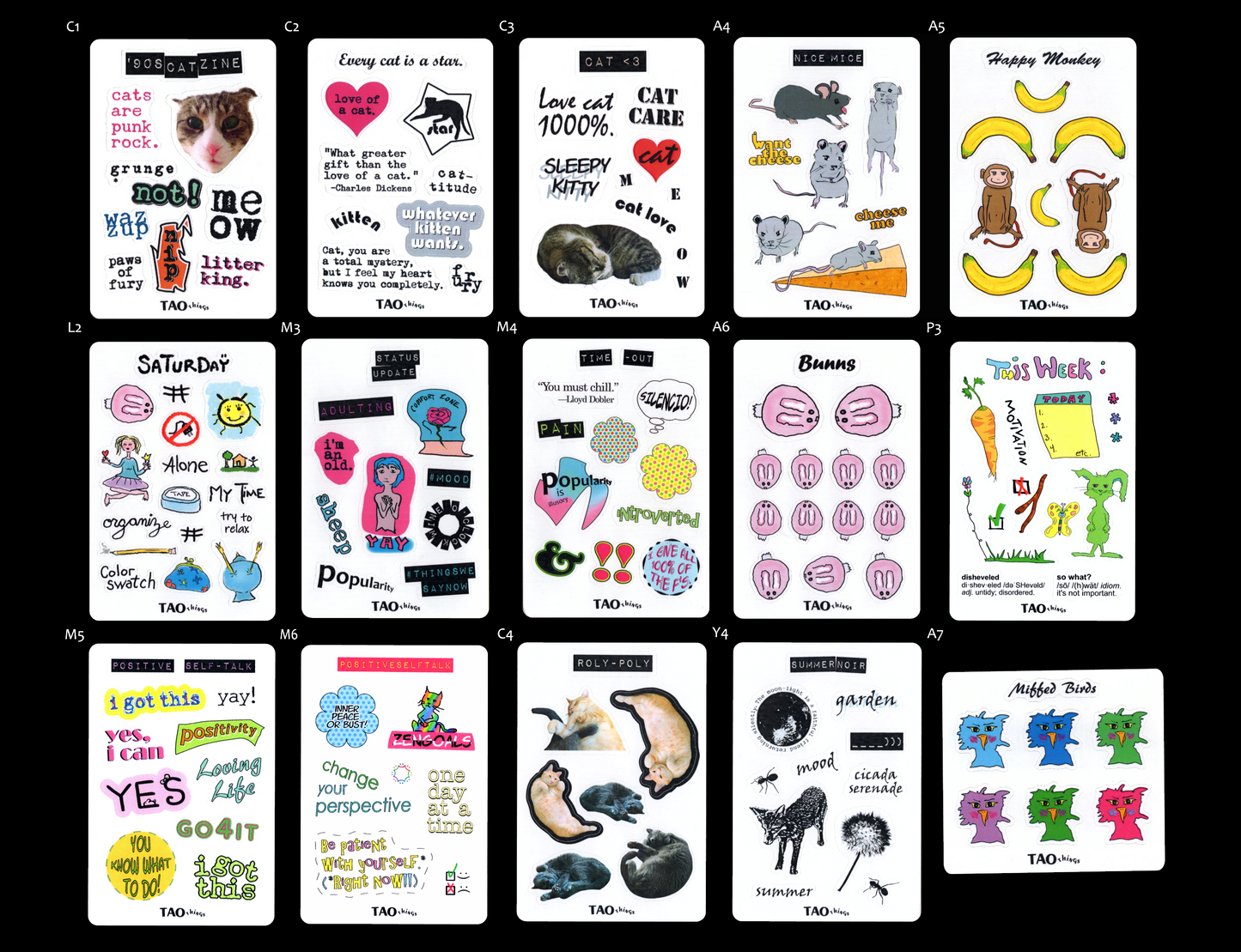 MINI-SIZE - sticker sheets by TAOthings Studio