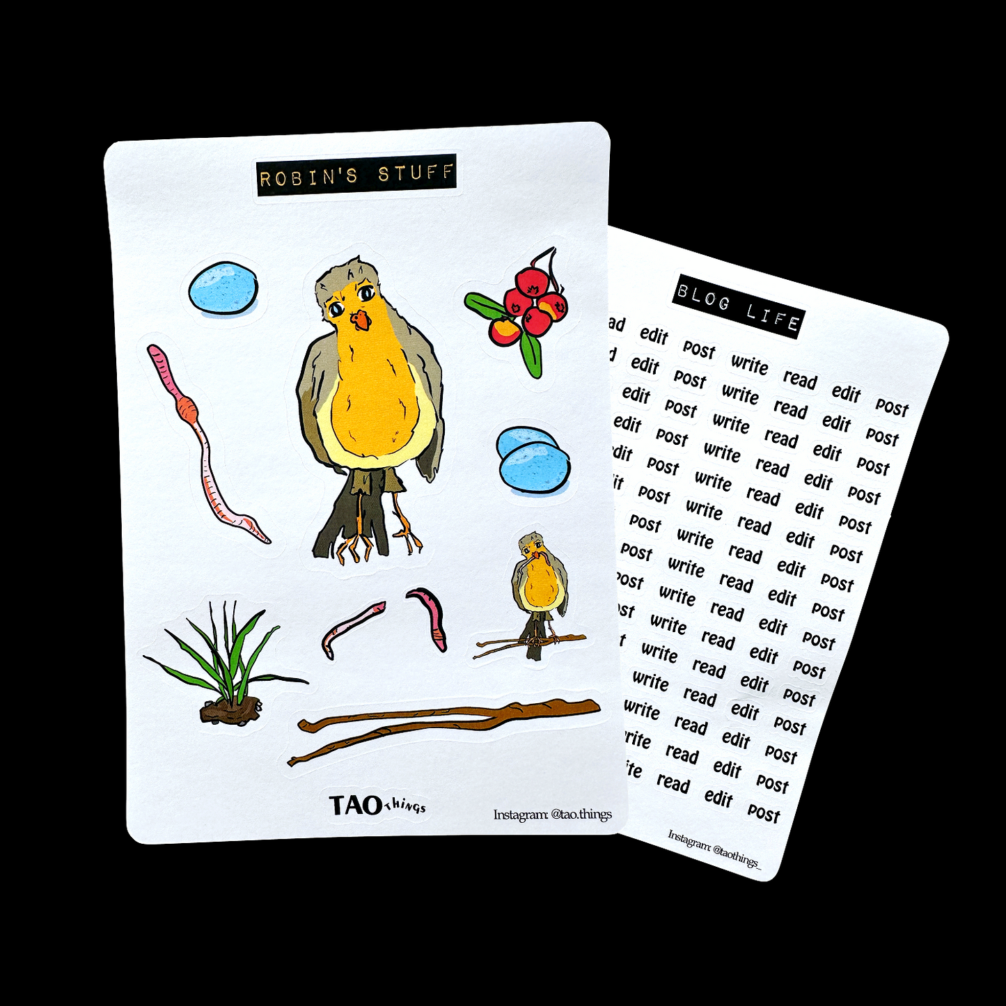 Robin's Stuff - sticker sheet by TAOthings Studio