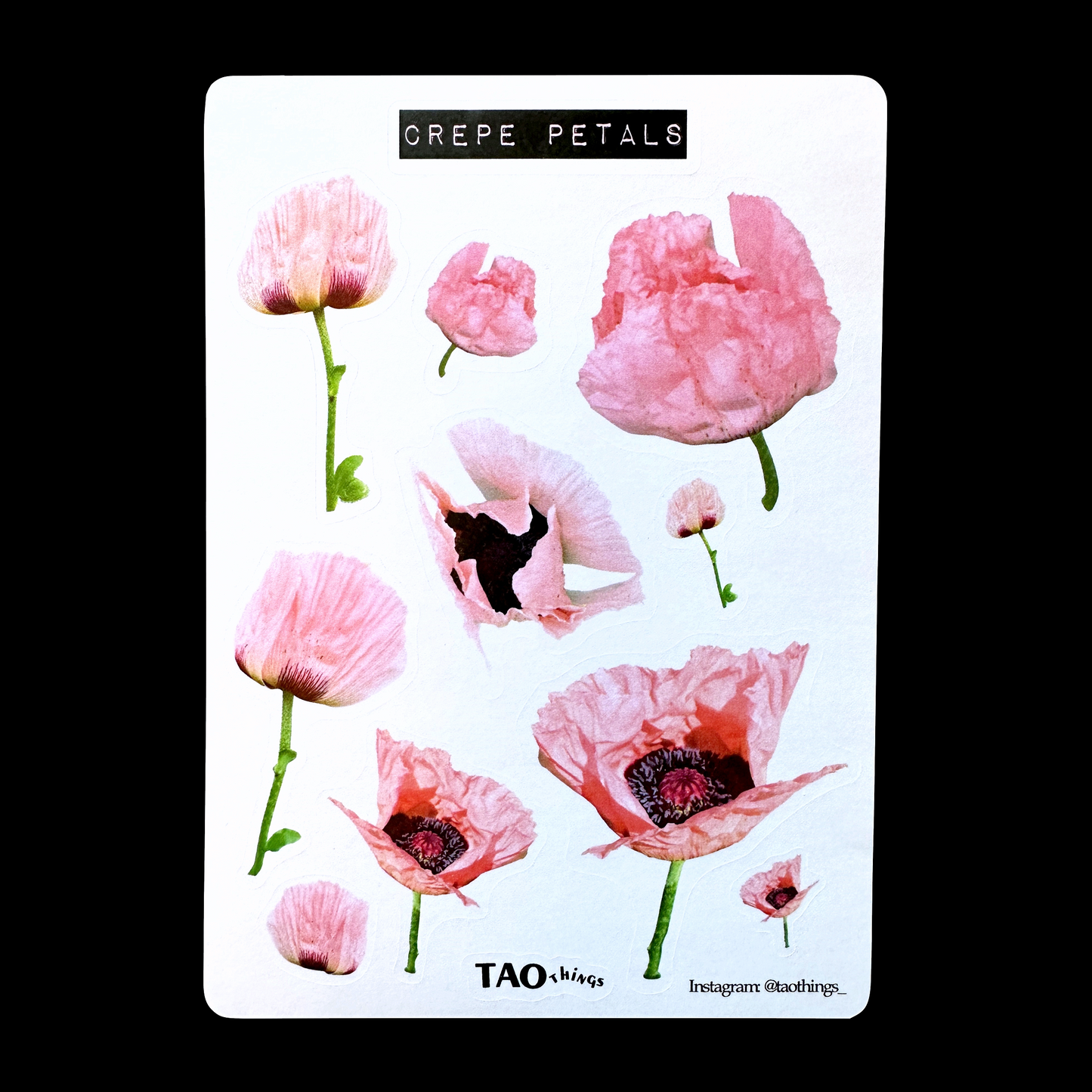 Crepe Petals (Papaver) - sticker sheet by TAOthings Studio