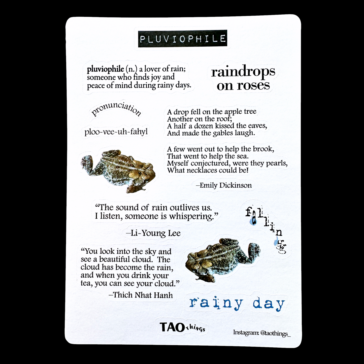 Pluviophile - sticker sheet by TAOthings Studio